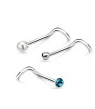 3 Silver Nose Stud Sets NSK-SET-1100